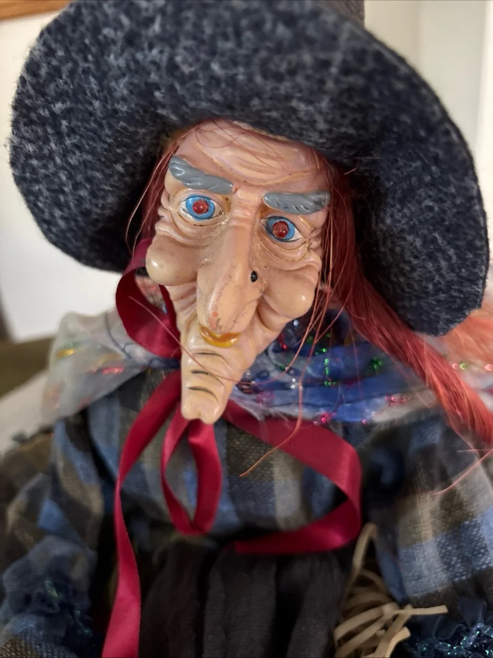 Witch Doll- Halloween Decor- Vintage Table Sitter Decor- Spooky